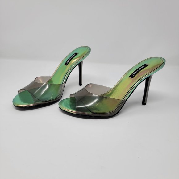 Nine West Iridescent Ido Heeled Slide Sandals - Picture 5 of 13
